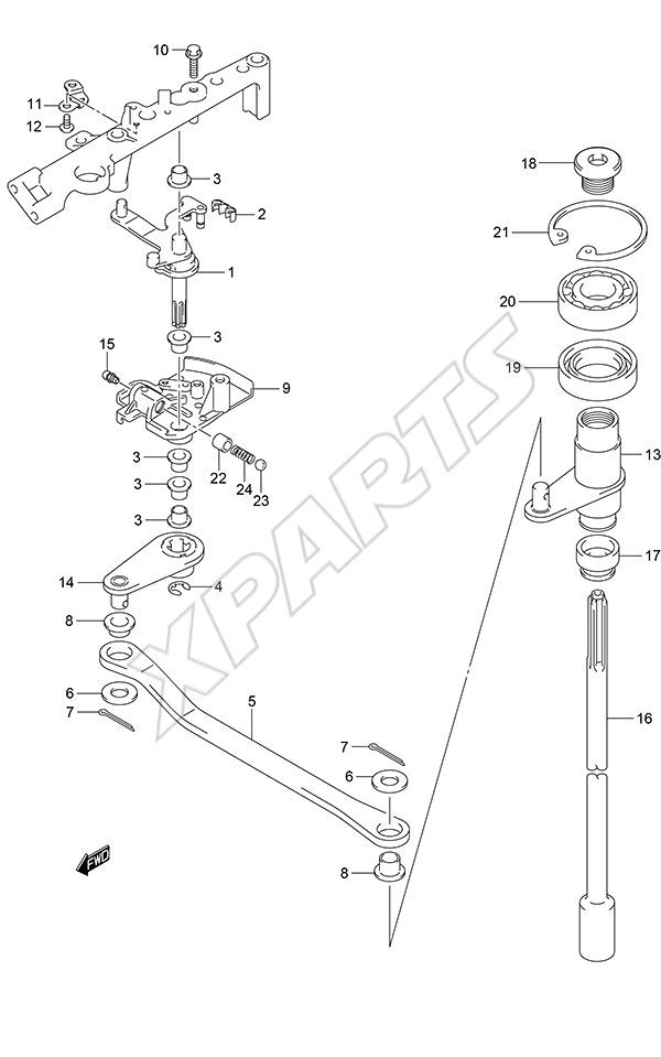 Clutch Shaft til Suzuki motor